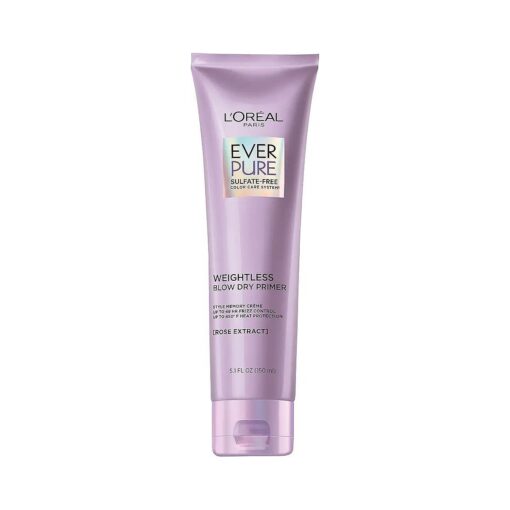 L'Oreal Paris Blow Dry Primer for 48 HR Frizz Control, Sulfate Free, EverPure 5.1 fl oz