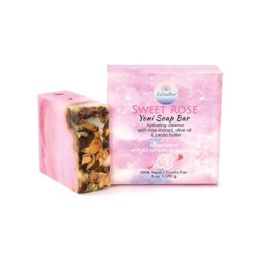 Rose Yoni Soap Bar - 6 OZ Handmade & Natural PH Balanced Soap for Women, Hydrating Cleanse without Sulfates or Parabens ( 170g )