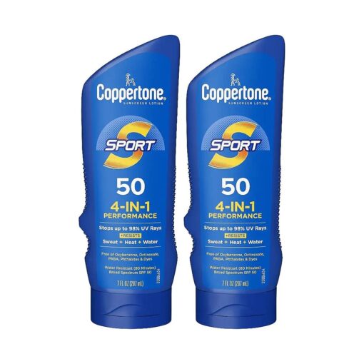 SPORT Sunscreen SPF 50 Lotion, Water Resistant, Broad Spectrum Bulk Sunscreen Pack, 7 Fl Oz Bottle, Pack of 2