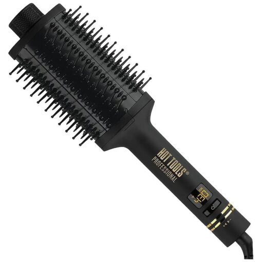 HOT TOOLS Pro Artist Heated Hair Styling Oval Brush, Black/Gold