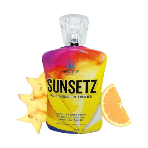 SUNSETZ Dark Tanning Intensifier with YUZU and Starfruit Extracts Tanning Bed Lotion, 13.5 ounce