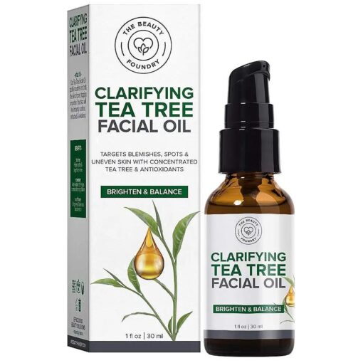 Clarifying Tea Tree Facial Oil, Targets Acne and Uneven Skin Tone, Antioxidant-Rich Beauty Oil, 1-fl oz/30ml ( 1 Pack )