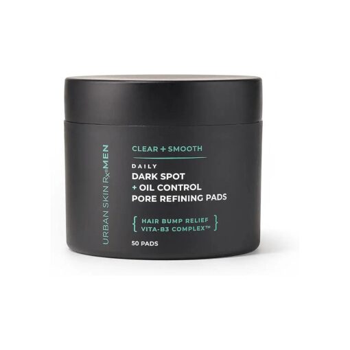 Daily Dark Spot + Pore Refining Pads, Urban Skin Rx ( r ) Men, Exfoliate, Remove Excess Oil & Clarify Pores with Daily Pads, Formulated with Glycolic + Salicylic Acid and Niacinamide, Fragrance-Free, 50 Ct