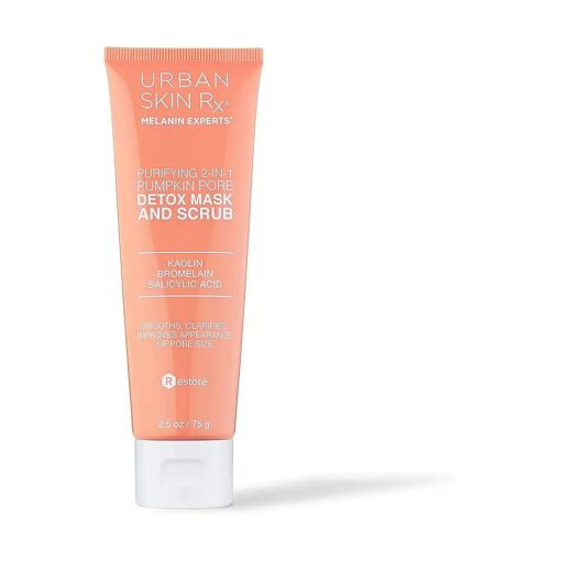 Urban Skin Rx ( r ) 2-in-1 Pumpkin Detox Mask | Pore Purifying Mask & Scrub, Self-Warming Formula Detoxifies & Exfoliates to Deep Clean & Rejuvenate Skin, Formulated with Kaolin and Jojoba Beads, 2.5 oz