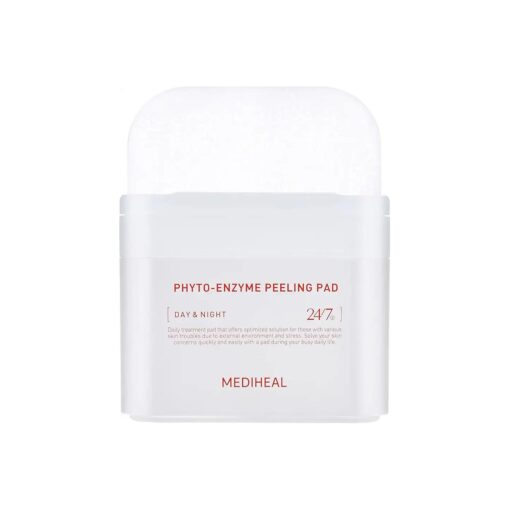 MEDIHEAL Phyto Enzyme Peeling Pad - Vegan Face Resurfacing Pore Tightening Gauze Pads with LHA & Papaya Enzym to Control Sebum - Exfoliating Pads for Dead Skin Cells, 90 Pads