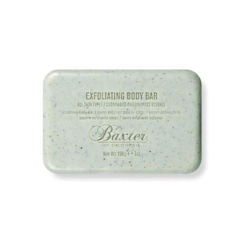 Baxter of California Exfoliating Body Bar Soap for Men with Cedarwood and Oak Moss Essence | For All Skin Types | Buffs Out Dry Skin and Boosts Cell Renewal | 7 ounces | Holiday Gift Guide