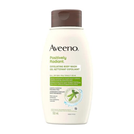 Aveeno Positively Radiant Body Wash Exfoliating 18 Ounce ( 532ml )