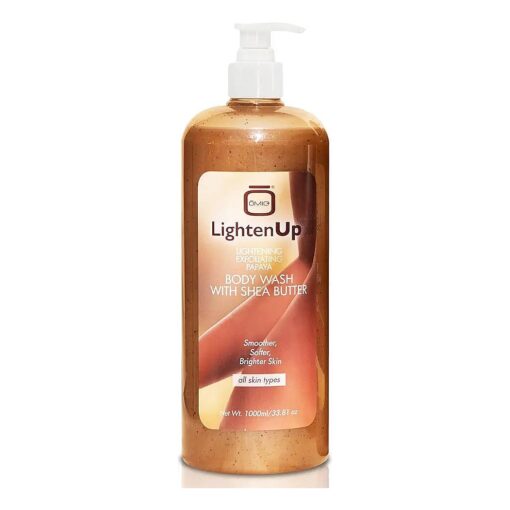 OMIC Lighten-Up LightenUp Exfoliating Body Wash - 33.8 Fl oz / 1000 ml - Formulated to Exfoliate and to Nourish Skin, with Shea Butter, Papaya