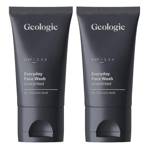 Geologie Unscented 2 % Salicylic Acid Face Wash - 2-pack - Acne, Oily Skin, Exfoliating Face Cleanser