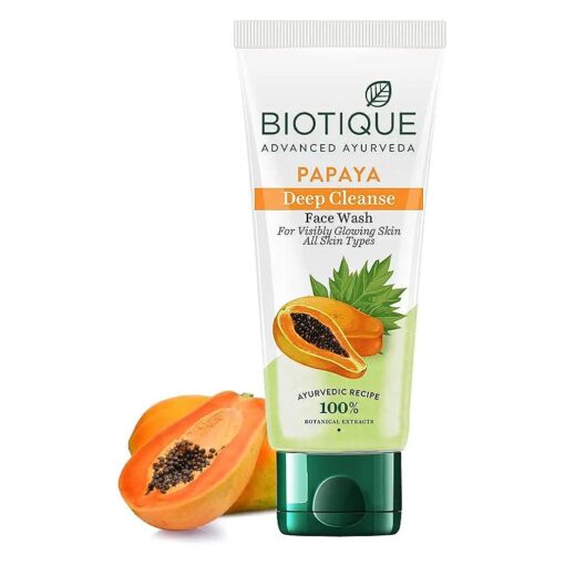 Biotique Bio Papaya Exfoliating Face Wash For All Skin Types, 150ml / 3.38 Fl, Oz .