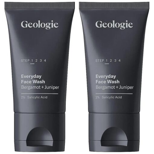 Geologie 2 % Salicylic Acid Face Wash - Cleans, Exfoliates, Clears Skin Without Drying, Leaving You Fresh, Invigorated - Effective for Acne, Oily Skin - Citrusy Bergamot + Juniper Scent