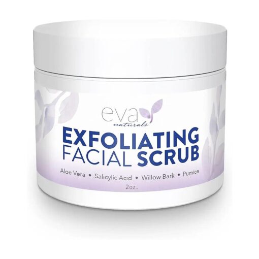 Eva Naturals Microdermabrasion Face Exfoliator and Facial Scrub - Exfoliating Facial Cleanser With Aloe, Willow Bark, Salicylic Acid Exfoliating Face Wash, Face Cleanser- Exfoliating Face Scrub ( 2 oz )