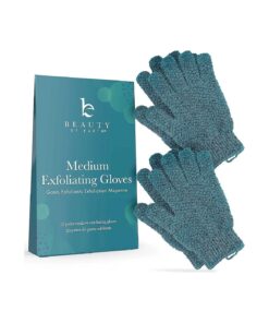 Exfoliating Glove ( 4 Pcs, 2 Pairs ) - Medium Exfoliate Glove for Dead Skin Bath Exfoliating Gloves for Shower Spa Massage Body Scrub - Shower Gloves Exfoliating for Women & Men