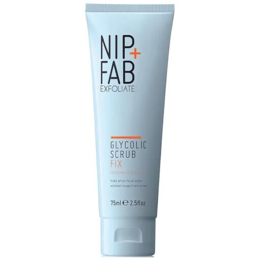 Nip + Fab Glycolic Acid Fix Face Scrub with Salicylic Acid, AHA/BHA Exfoliating Facial Cleanser Polish for Refining Pores Skin Brightening, 75 ml 2.5 fl oz