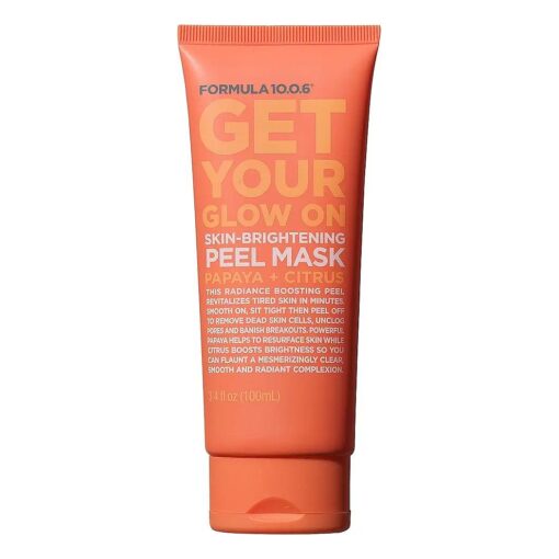 Formula 10.0.6 - Get Your Glow On Skin-Brightening Peel Mask - Exfoliating Facial Mask, Clears Clogged Pores & Reduces Breakouts, Vegan, Sulfate-Free & Cruelty-Free, 3.4 Fl Oz