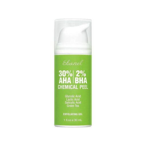 Ebanel 30 % AHA 2 % BHA Chemical Peel Exfoliant Gel, Face Peel with Glycolic Acid, Salicylic Acid, Lactic Acid, Green Tea, Chamomile for Acne Scars, Dark Spots, Wrinkles, Fine Lines