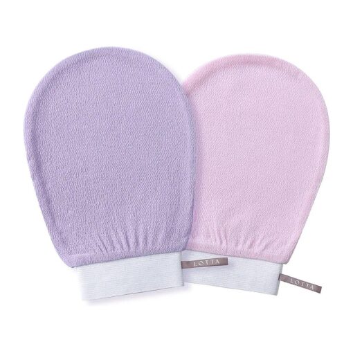 Lotta Exfoliating Gloves 2Pcs Deep Exfoliation Mitt of 150D Shower Body Scrub Exfoliant Scrubber Glove Skin for Cleanse Dead or Dry Skin 100 % Viscose Fiber Suitable for Men and Women