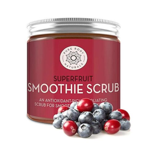 Pure Body Naturals Superfruit Smoothie Scrub, 8.8 fl oz | Antioxidant-Rich Exfoliating Scrub for Smooth, Rejuvenated Skin