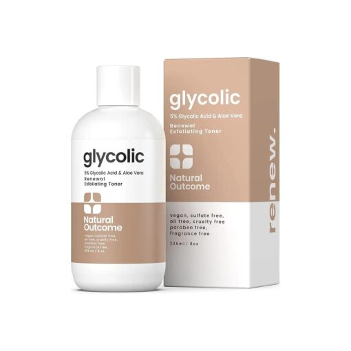 Glycolic Acid Toner 5 % for Face | Gentle Exfoliating Toner - with Aloe Vera & Quinoa Extract | Advance Anti-Aging Toning Solution Rejuvenates Skin & Minimizes Pore Appearance | 8 oz