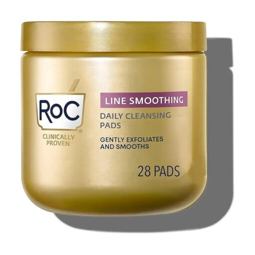 RoC Resurfacing Disks, Hypoallergenic Exfoliating Makeup Remover Pads for Wrinkles and Skin Tone, Hypo-Allegenic Skin Care, Oil-Free Daily Cleanser, 28 Count ( Packaging May Vary )