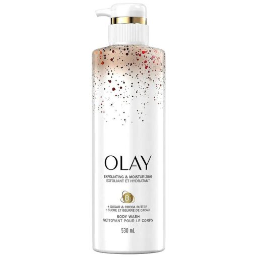 Olay Exfoliating & Moisturizing Body Wash With Sugar, Cocoa Butter, & Vitamin B3, 17.9 Fl Oz, 4.673 Lb