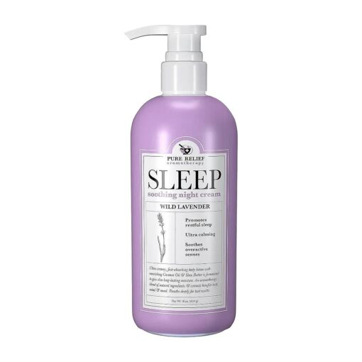 Lavender Sleep Body Lotion Shea Butter + Coconut Oil Body Cream Skin Care Moisturizer To Promote Better Rest W/Natural Soothing Herbal Extracts, Aromatherapy Night Cream, Large 16 Oz