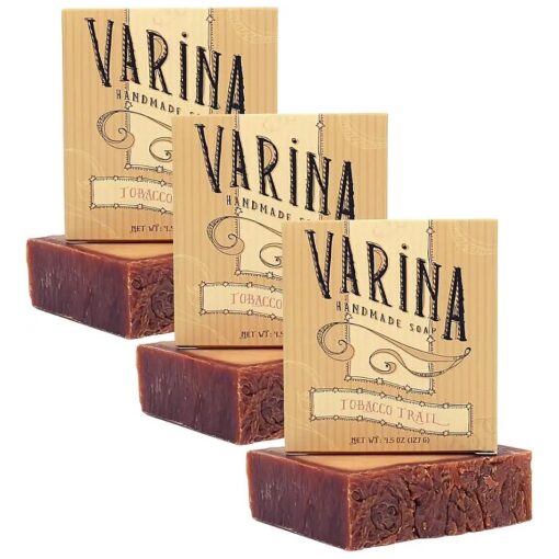 Natural Tobacco Trail Bar Soap - Gentle Cleansing for Sensitive Skin, Earthy Scents - 3 Pack - Experience Healthy and Glowing Skin