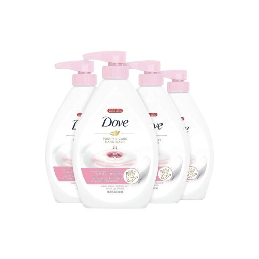 Dove Hand Wash Hygiene and Care For Hands White Peach and Tea Washes Away Bacteria and Locks In Moisture 18.5 oz 4 Count