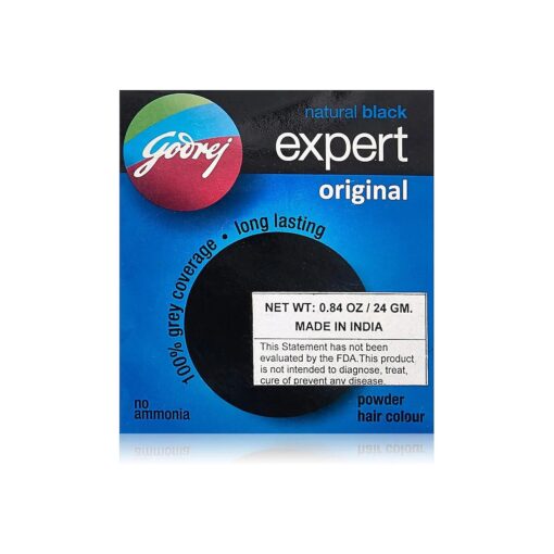 Godrej Natural Black Expert Powder Hair Color, 24 Gram