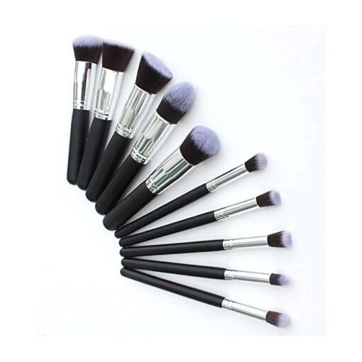 Makeup Brushes Set Tool Pro Foundation Blending Blush Eyeliner Face Powder Brush Kit ( Silver Black Grey )