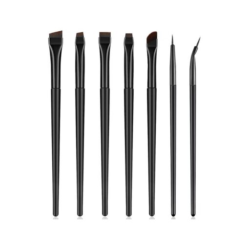 7 Pcs Eyeliner Brush, Angled Flat Definer Eye Liner Makeup Brushes, Ultra Fine Bent Pencil Point Eyeliner Brushes for Precision Liner