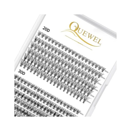 QUEWEL Lash Clusters 240Pcs Cluster Lashes 20D+30D C Curl Mix8-14mm Individual Lashes Soft & Comfortable DIY Eyelash Extension at Home ( 20D+30D C mix-8-14 )