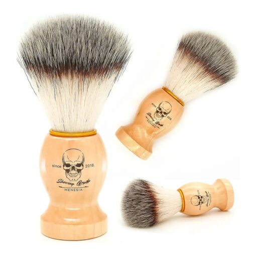 Shaving Brush for Men, Wood handle Shave Brush, Mens Shaving Cream & Soap Brush ( skull )