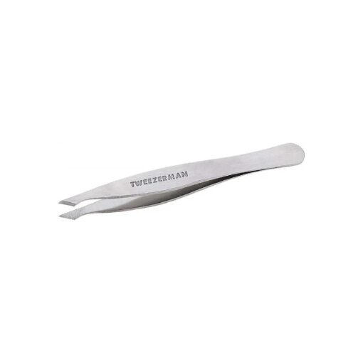 Tweezerman Stainless Steel Slanted Point Tweezer - Eyebrow Precision Tweezers, Facial And Ingrown Hair Removal ( Classic Stainless )