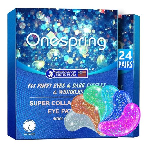 Eye Gel Pads ( 24 Pairs ) - Under Eye Patches for Puffy Eyes, Wrinkles, Dark Circles, Natural Collagen Eye Gels, Under Eye Mask Patches for Face to Soothe Puffiness, Eye Bags