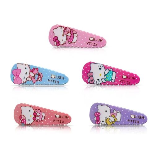 Hello Cat Hair Clips for Girls, Cute Barrettes Women Metal Snap Hair Clips Accessories Hair Gift for Girls 5 Pieces