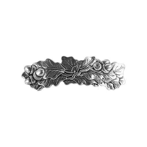 Oak Leaf Hair Clip, Hand Cast Metal Barrette Made in the USA with a Large 80mm Clip by Oberon Design, 1 Piece