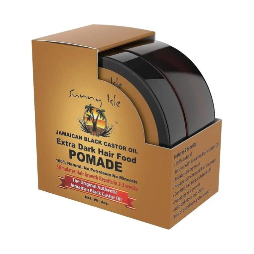 Sunny Isle Extra Dark Jamaican Black Castor Oil Hair Food Pomade, 4 oz | For Dry Scalp, Hair Breakage, Split Ends, Frizz Control & Dandruff