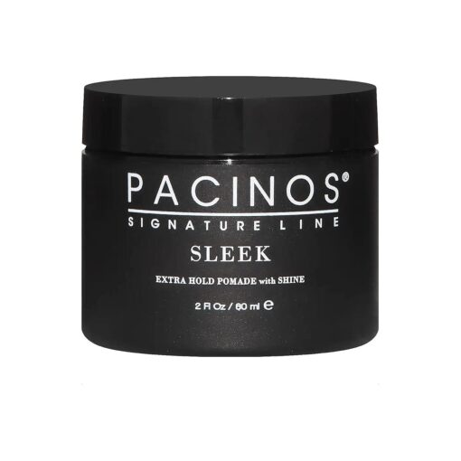 Pacinos Sleek - Signature Extra Hold Pomade with Shine, Long Lasting Definition, All Hair Types, 2 fl, oz .