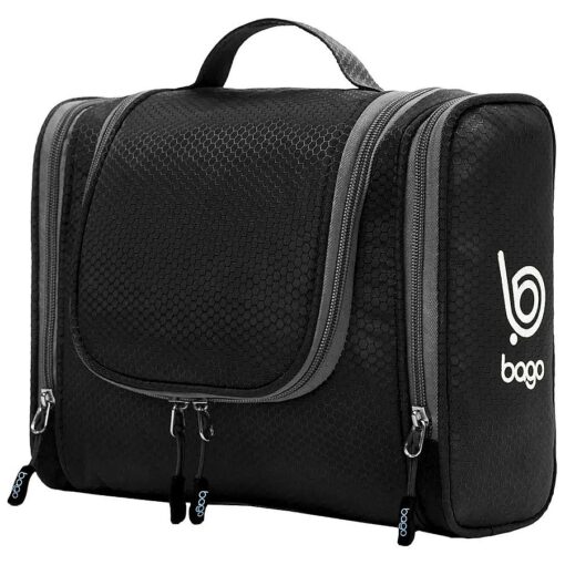 bago Travel Toiletry Bag for Women and Men - Large Waterproof Hanging Large Toiletry Bag for Bathroom and Travel Bag for Toiletries Organizer -Travel Makeup Bag