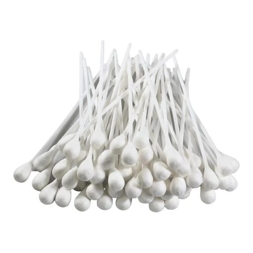 Oversized Swabs [ Pack of 100 ] Extra-long 8" Cotton Tipped Applicators with Large 1/2" Diameter Swab - Non-sterile - Plastic Shaft