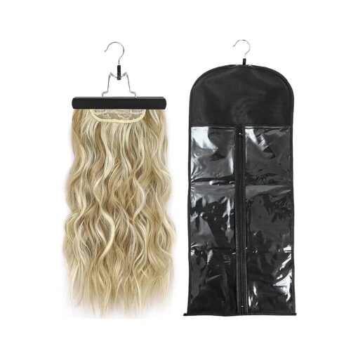 Hair Extension Holder, Extra Long Wig Storage Bag with Hanger, Wig Storage for Multiple Wigs Hairpieces, Portable Wig Bags Storage Style Hair Travel Hair Extensions Bag ( 31.5 Inch, 1Pcs Black )