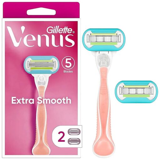 Gillette Venus Extra Smooth Pink Women 's Razor Handle + 2 Refills