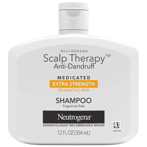 Neutrogena Scalp Therapy Anti-Dandruff Shampoo Extra Strength, with 3 % salicylic acid, Fragrance Free, 12 fl oz