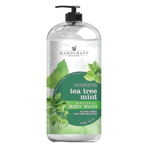 Handcraft Blends Tea Tree Mint Body Wash 16 oz - Extra Strength Body Wash For Athletes Foot, Nail Fungus, Itchy Skin, Jock Itch, Acne and Eczema - Tea Tree Mint Body Wash For Men & Women