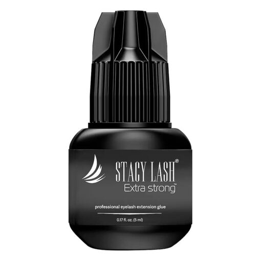 Extra Strong Eyelash Extension Glue Stacy Lash ( 0.17fl.oz / 5ml ) / 0.5-1 Sec Dry/Retention - 7 Weeks/Black Adhesive/Professional Supplies