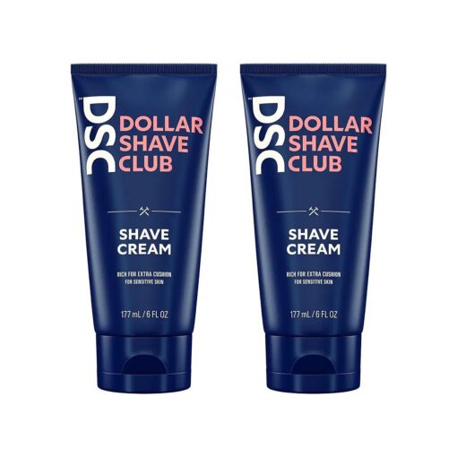 Dollar Shave Club, Shave Cream 2-Pack, Formulated with Aloe Leaf Juice, Macadamia & Coconut Oils, No Alcohol, Synthetic Dyes or Parabens, Extra Thick Pillowy Cushion with Mint Tingle