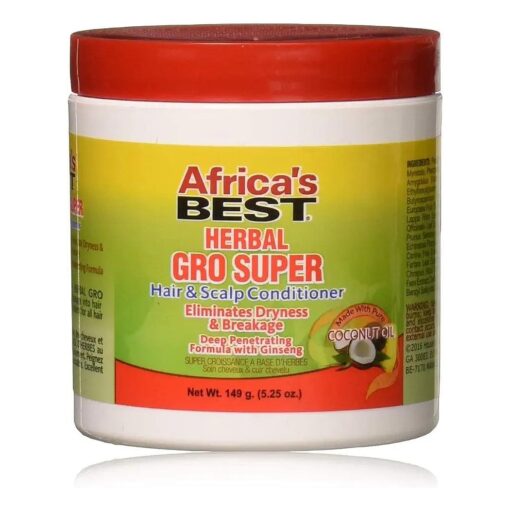 Africa 's Best Maximum Strength Super Gro Hair & Scalp Conditioner, 5.25 oz, Yellow,38422