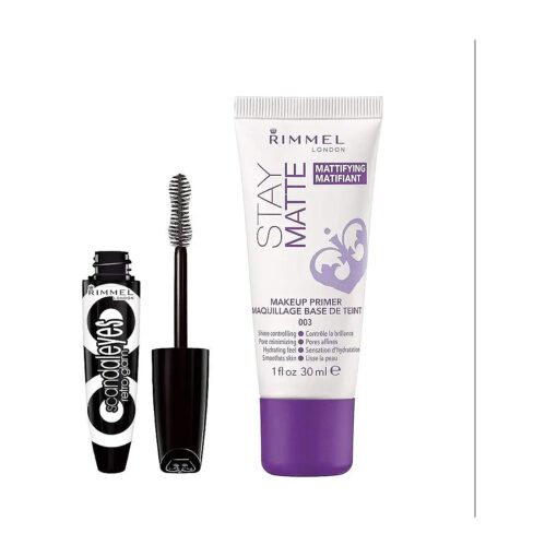 Rimmel Scandaleyes Retroglam Mascara, Extreme Black & Stay Matte Mattifying Primer Bundle