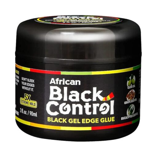 African Black Control Black Gel Edge Glue 5X Extreme Hold 3 fl, oz .